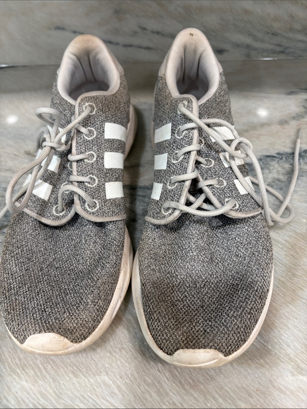 adidas Gray Knit Lace-Up Sneakers